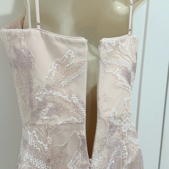 Dress The Population Anabel Sequin Sweetheart Gown Pink Floral XS Prom Bridal - Picture 8 of 12